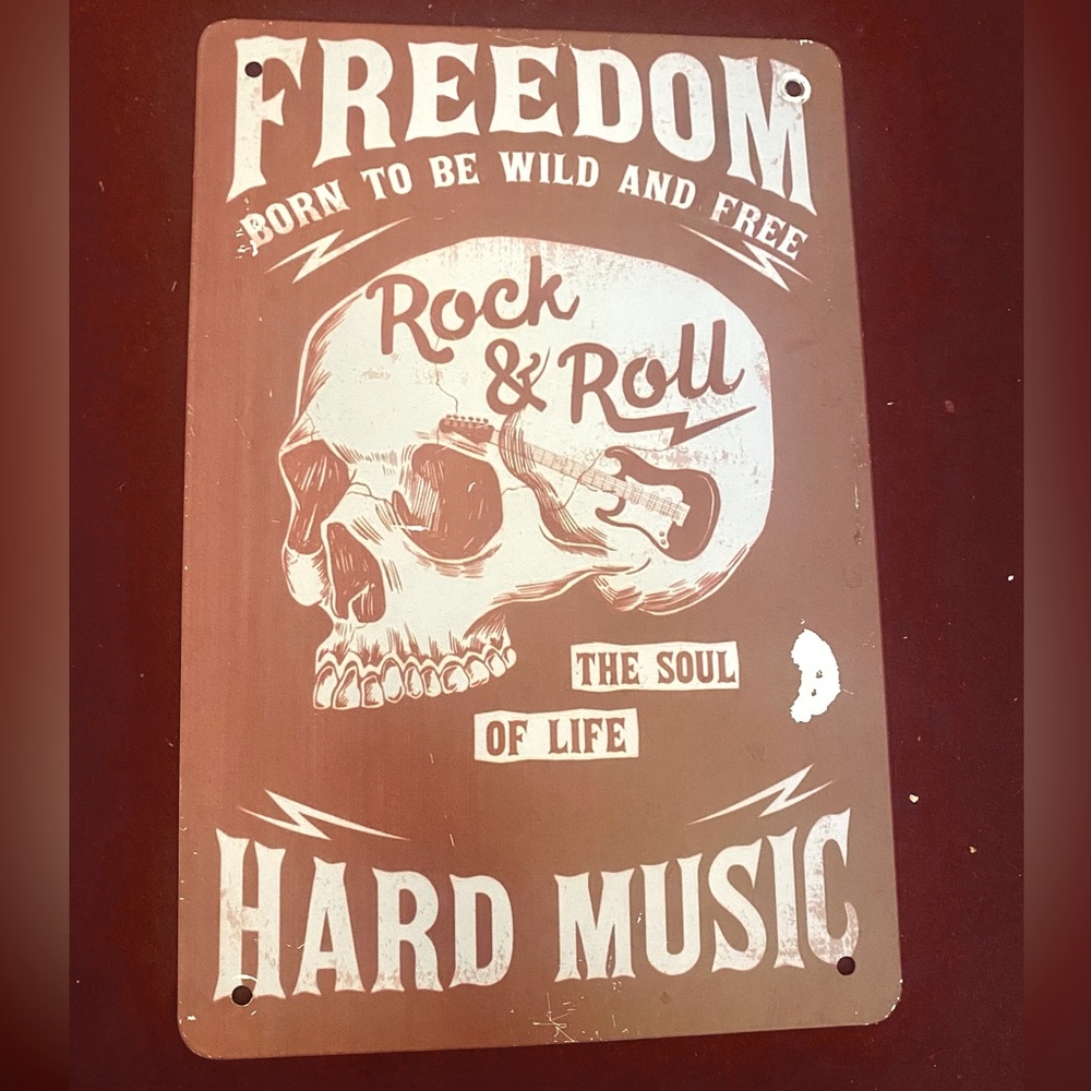 ROCK & ROLL metal sign